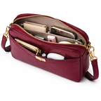 Glamour Posh Luna Crossbody Bag – Burgundy Compact Zip Bag