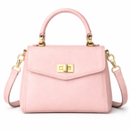 Glamour Posh Mia Mini Handbag – Pink Compact Top Handle Bag