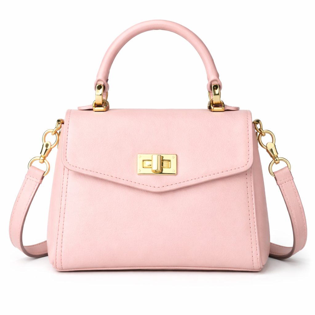 Glamour Posh Mia Mini Handbag – Pink Compact Top Handle Bag