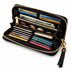 Glamour Posh Ella Zip Around Wallet – Black RFID Blocking Wallet