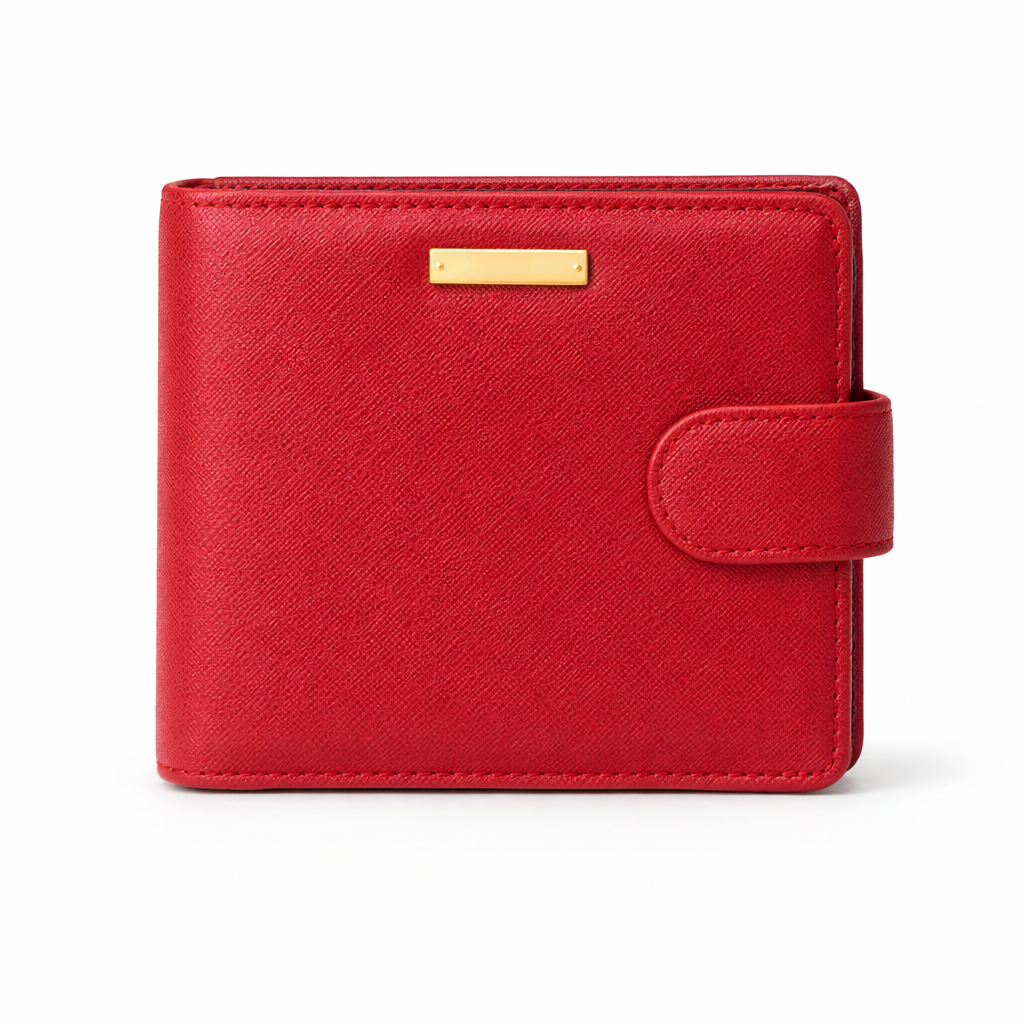 Glamour Posh Clara Bifold Wallet – Red Leather Look Wallet